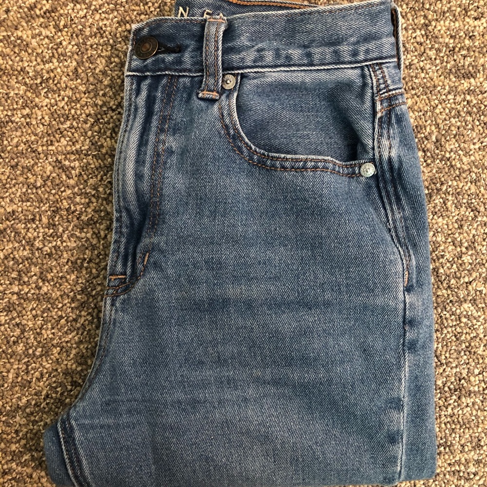 AE Distressed Mom Jeans